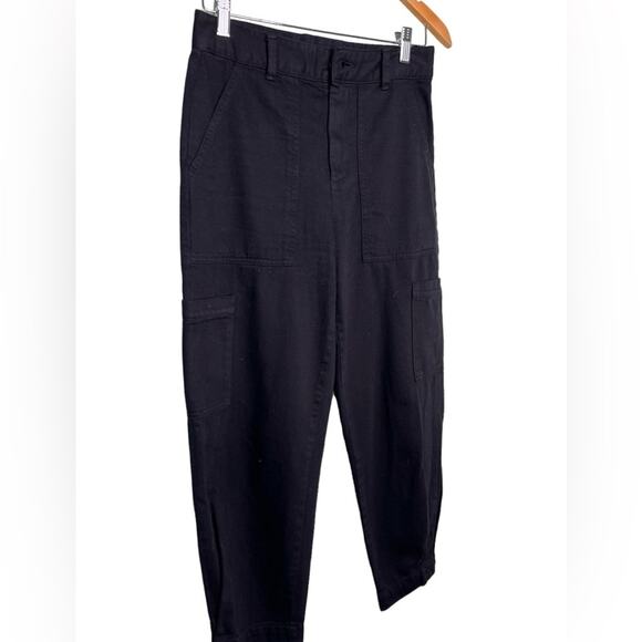 Banana Republic Black black barrel cut pant Tapered Leg Utility Pants Size 0 - Picture 3 of 13